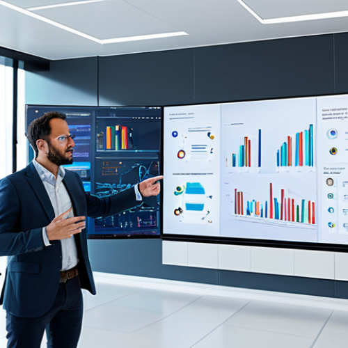 A diverse group of professional marketing and PR specialists, fully clothed in modern business casual attire, collaboratively interacting with advanced holographic interfaces and large data screens in a bright, futuristic open-plan office. One person is gesturing towards complex data visualizations, while another inputs commands into an AI assistant, showcasing the integration of human expertise and artificial intelligence. The scene conveys innovation and digital transformation. safe for work, appropriate content, perfect anatomy, correct proportions, natural pose, well-formed hands, proper finger count, natural body proportions, professional photography, high quality.