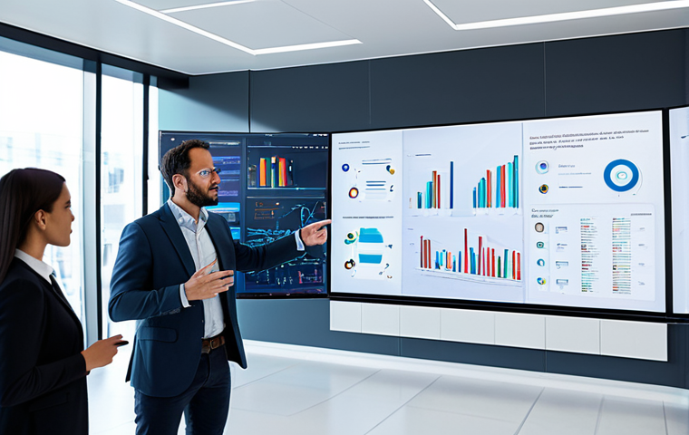 A diverse group of professional marketing and PR specialists, fully clothed in modern business casual attire, collaboratively interacting with advanced holographic interfaces and large data screens in a bright, futuristic open-plan office. One person is gesturing towards complex data visualizations, while another inputs commands into an AI assistant, showcasing the integration of human expertise and artificial intelligence. The scene conveys innovation and digital transformation. safe for work, appropriate content, perfect anatomy, correct proportions, natural pose, well-formed hands, proper finger count, natural body proportions, professional photography, high quality.
