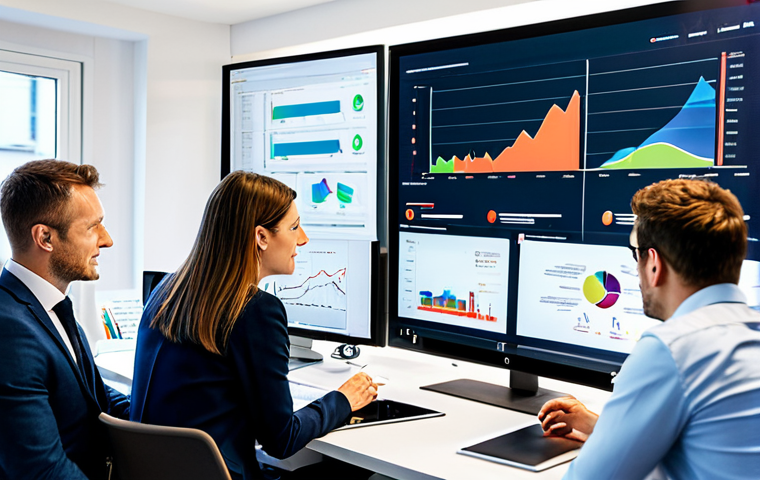 **

A professional marketing team brainstorming in a brightly lit, modern office in Paris, France. The team is diverse and engaged, reviewing analytics dashboards on large screens. The scene emphasizes data-driven strategies and collaborative problem-solving. Everyone is fully clothed in appropriate business attire. Safe for work, family-friendly, professional environment, perfect anatomy, natural proportions, high quality digital art.

**