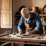 Home 22 광고홍보사와 기업 광고 브랜딩 성공 사례 - A sophisticated French artisanal workshop scene showcasing skilled craftsmen at work, traditional to...